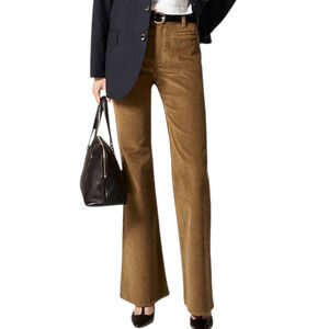 J Crew Petite Vintage Flare Corduroy Pants Olive Green High Rise Heritage 28 28P